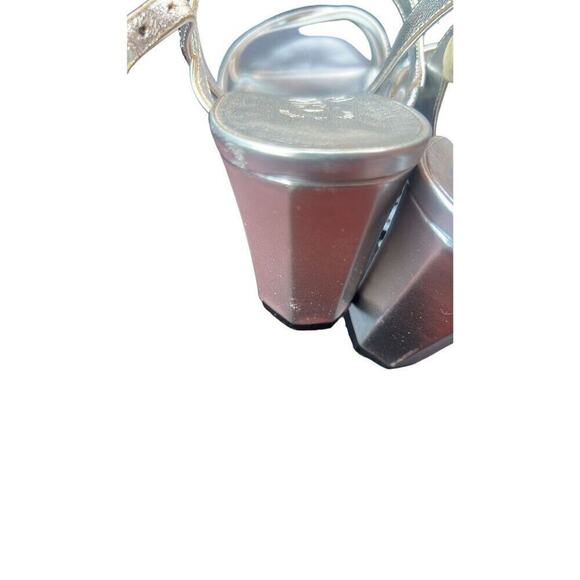 Chanel Strappy Silver CC Patent Leather Open Toe Sandals Size 38 - Picture 4 of 9